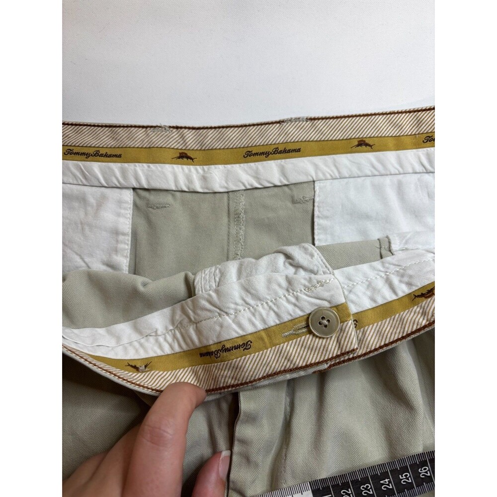 Tommy Bahama Mens Size 40 Tan Pleated Shorts Silk Blend Beige Khaki Casual Beach - Picture 7 of 12